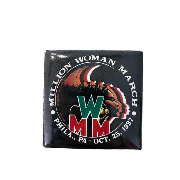 Million Woman March Philadelphia 2" Square Pinback Button 1997 MWM - Picture 12 of 12